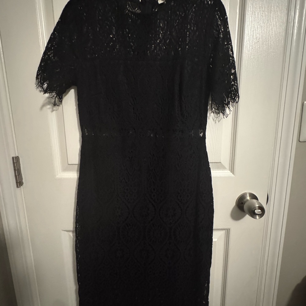 miami Black Lace Midi Dress